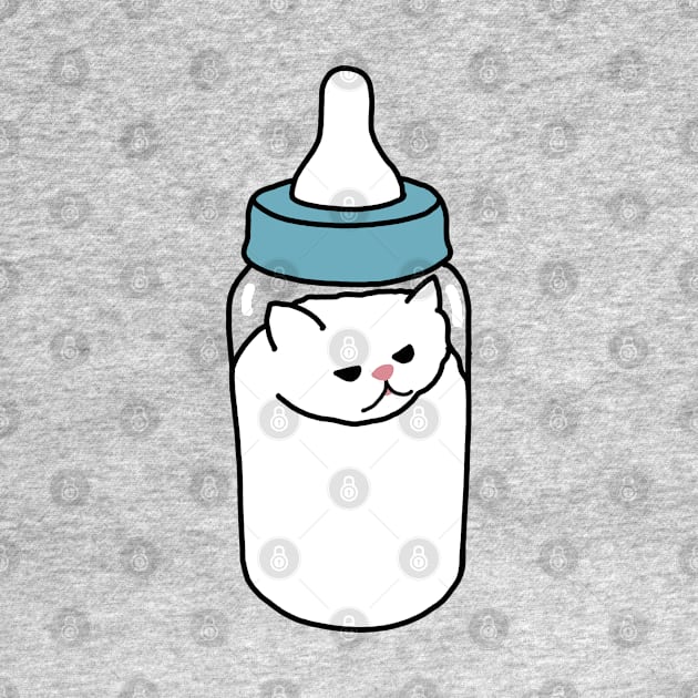 Funny Cat In Milk Bottle Meme by Luna Illustration